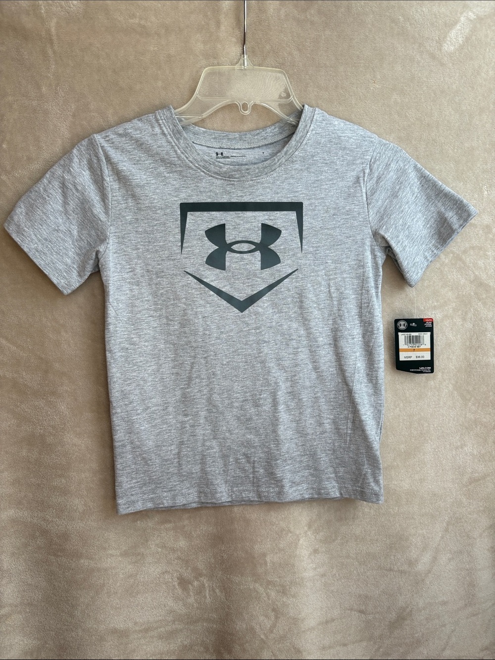 Under Armour Heather Gray Short Sleeve Logo Tee